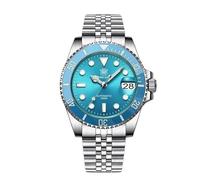 London Craftwork Steeldive SD1953 Diver Watch Ceramic Bezel 41mm Water Resistant NH35 Movement (Turquoise (Steel Bracelet))