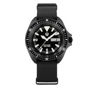 London Craftwork Watchdives WD1980 V2 Diver Day Date Watch Ronda 517 Sweep Seconds Quartz Movement Black Edition