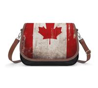 London Crossbody Bags for Women Leather Handbags Travel Purses Shoulder Bags Tote Bag for Daily Use, Retro Canada Flag, One Size