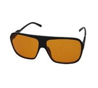 London Design Big Oversized Pilot Sunglasses, Black Frame, Orange See Through Lenses,1970s Retro Fashion,Men's,Women's, Unisex