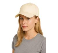 London Design Cotton Baseball Cap, Cream, Unstructured Strapback, 70mm Brim, One Size, Men's & Women's