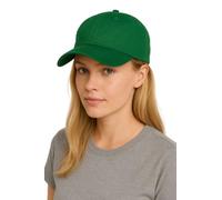 London Design Green Cotton Baseball Cap, Packable, One Size,Adjustable Metal Buckle, 70mm Brim, Lightweight