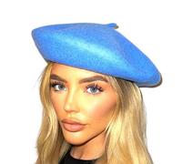 London Design Women's Beret Hat- 100% Pure New Wool -Thicker & Heavier Fabric in Plain Colours (Baby Blue)