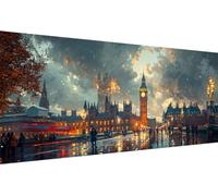 London Diamond Art Kits Adults, 44x20in 5D DIY Landscape Diamond Painting Kits for Adults, Crystal Rhinestone Embroidery Cross Stitch Diamond Art, Diamond Art Kits Adults for Wall Art Room Decor K_9