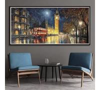 London Diamond Art Kits Adults, DIY 5D Large Diamond Painting Landscape Full Square Drill Crystal Art Kits 23.6x59 Inch, Embroidery Cross Stitch Canvas Painting by Numbers for Home Wall Decor (SQ70)