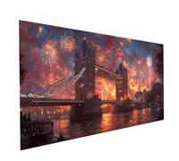 London Diamond Art Kits Adults, Landscape Diamond Painting Kit, Round Full Drill Paint by Numbers for Adults 20 x 40In, Crystal Art Rhinestones Embroidery Cross Stitch Artwork, Room Decor Model-13876