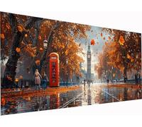London Diamond Art Kits Adults, Large 32x16 Inch 5D Diamond Painting for Beginners Street View, DIY Full Drill Cross Stitch Embroidery Crystal Art, Crafts and Painting for Home Wall Decor Gifts 0-1074