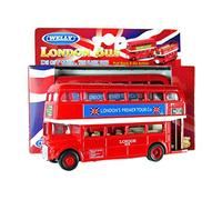 London Double Decker Red Bus Model (Pull Back & Go Action) Made of Die Cast Metal and Plastic Parts
