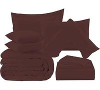London Dream 180 Thread Count Chocolate Brown Flat Sheet Super King Size - Hotel Quality Non Iron Percale Polycotton Top Flat Bed Sheets (Chocolate, Super King)