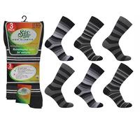 London Dream 6 Pairs Mens Non Elastic Diabetic Socks Easy Grip Loose Fit Flexi Top Soft Cotton Sock One Size UK 6-11
