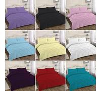 London Dream Alexander Pinch Pleat Duvet Cover Set with 2 Pillowcases, Pleated Diamond Polycotton Pin Tuck Chic Bedding Sets (King 230 x 220 cm, Lilac)