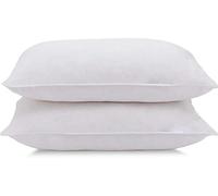 London Dream Duck Feather Pillows 2 Pack - Hypoallergenic, Anti Dust Mite, Head & Neck Support Bed Pillow with Soft Microfibre Cover- Hotel Quality UK Standard Size (2)