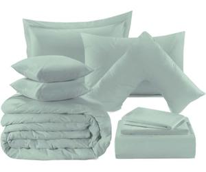 London Dream Easy Care Percale Extra Deep Fitted Sheet 40cm Poly Cotton Bottom Bed Sheets (Duck Egg, Double)