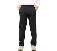 London Dream Mens Formal Trousers Business Office Work Smart Dress Pants Straight Leg Flat Front Casual Formal Workwear Bottoms (UK, Waist & Inseam, 50, 31, Navy)
