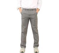 London Dream Mens Formal Trousers Business Office Work Smart Dress Pants Straight Leg Flat Front Casual Formal Workwear Bottoms (UK, Waist & Inseam, 42, 31, Grey)
