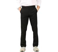 London Dream Mens Formal Trousers Business Office Work Smart Dress Pants Straight Leg Flat Front Casual Formal Workwear Bottoms (UK, Waist & Inseam, 44, 29, Black)