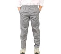 London Dream Mens Smart Rugby Trousers Fully Elasticated Stretch Waist Band with Draw Cord Comfortable Fit Workwear Bottoms Straight Leg Casual Formal Work Pants (UK, Waist & Inseam, 50, 31, Grey)