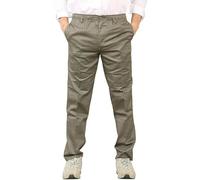 London Dream Mens Smart Rugby Trousers Fully Elasticated Stretch Waist Band with Draw Cord Comfortable Fit Workwear Bottoms Straight Leg Casual Formal Work Pants (UK, Waist & Inseam, 36, 31, Khakki)