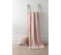 London Dream Regal Throws For Sofas Large (178 x 254 cm) Blush Pink Diamond Geo Pattern, 100% Cotton Reversible Throw Blanket For Settees 2 Seater Sofa Couch