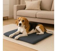 London Dream Soft Fleece Dog Mat Large 70x95cm - Non Slip Washable Pet Bed with Removable Zip Cover, Bonded Fibre Filling Cushion Pet Mats, Cat Dog Bed Mattress (Grey)