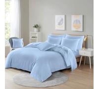 London Dream Ultra Soft Microfibre Duvet Cover Set with Pillowcases - Luxury Reversible Wrinkle-Resistant & Breathable Quilt Covers Easy Care Plain Bedding Set (Sky Blue, Single)