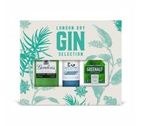 London Dry Gin Trio - 3 x 5cl Miniature: Gordon’s (37.5% ABV), Greenall’s (37.5%) & Edinburgh Seaside (43%)
