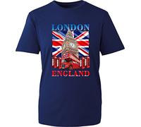 London England Big Ben T-Shirt King Charles III Queen Elizabeth II United Kingdom Great Britain Pride Unisex Gift Tee Top (Navy, 3XL)