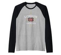 London England British GB Union Jack Flag Great Britain UK Raglan Baseball Tee