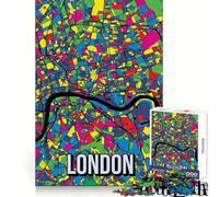 London England City Map Adults 1000 Piece Jigsaw Puzzle Focus Ability Gentle Engagement Interlock Well Art Xmas Gift size 38x52cm