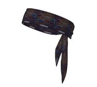 London England City Map Print Head Tie Headbands, Ninja Karate Tie, Athletic Sweatbands,Sweat Wicking Workout Head Band