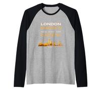 London England Coordinates Minimal City Identity Design Raglan Baseball Tee