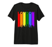 London England Downtown Rainbow Skyline LGBT Gay Pride Shirt Premium T-Shirt