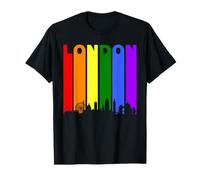 London England Downtown Rainbow Skyline LGBT Gay Pride Shirt T-Shirt