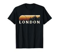 London, England Evergreen Vintage Sunset T-Shirt