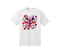 London England Flag Butterfly T-Shirt - Union Jack British Isles English Flag Top | UK Pride Clothing for Women, Girls & Kids | St George’s Day Tee, Souvenir, Football Supporters Shirt, Gift Idea