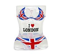 London England Flag Full Body Bikini 3D Shot Glass