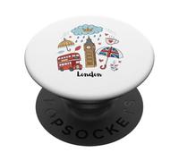 London England Icons Rainy Day British UK Symbols PopSockets Adhesive PopGrip