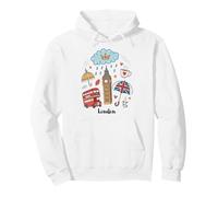 London England Icons Rainy Day British UK Symbols Pullover Hoodie