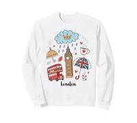 London England Icons Rainy Day British UK Symbols Sweatshirt