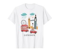London England Icons Souvenir Art Tee UK Travel Souvenir T-Shirt