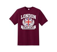 London England Men's Tshirt Union Jack Souvenir Quality Printed tee |Flag Culture souvenir Travel tshirt|Regular Fit Short Sleeve 100% Cotton top Unisex London Souvenir tshirt for UK Men/Women/Kids