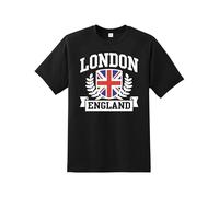 London England Men's Tshirt Union Jack Souvenir Quality Printed tee |Flag Culture souvenir Travel tshirt|Regular Fit Short Sleeve 100% Cotton top Unisex London Souvenir tshirt for UK Men/Women/Kids