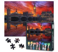 London England Puzzles for Adults 1000 Pieces, Westminster Palace Thames River Jigsaw Puzzles, Adult Puzzle for Adults, Educational Fun Games or Toys for Elders Friends 20X27 INCH