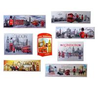 London England Souvenir Fridge Magnet Set - 8 pcs Acrylic Foil Design | Famous British Icons & Landmarks | Perfect UK Travel Gift Keepsake