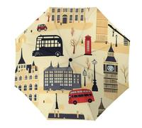 London England Souvenir UK Travel Umbrella Windproof UV Rain Portable Folding Umbrellas Manual
