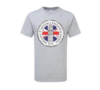 London England T-Shirt with Union Jack Souvenir Quality Printed BigBen Tower Unisex Top T-Shirts. (as8, Alpha, l, Regular, Regular, Grey)