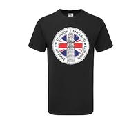 London England T-Shirt with Union Jack Souvenir Quality Printed BigBen Tower Unisex Top T-Shirts. (as8, Alpha, x_l, Regular, Regular, Black)