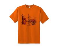 London England Tshirt Red Bus Skylin Union Jack Souvenir Tee | London City Graphic Printed Unisex London Souvenir T-Shirt with Iconic Union Jack Design for Men, Women & Kids