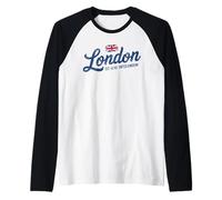 London England UK Flag Vintage Est 43 AD Souvenir Raglan Baseball Tee