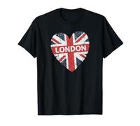 London England Union Jack Heart Graphic City Love London T-Shirt
